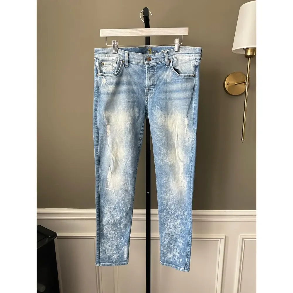 7 For All Mankind Josefina Skinny Boyfriend Jeans Size 30 - Picture 2 of 7